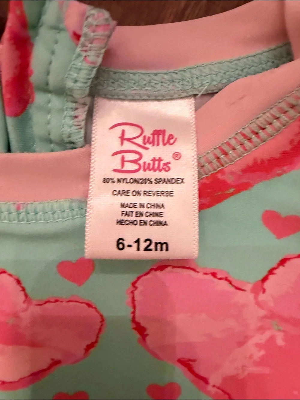 Baby Long-Sleeve Heart One-Piece Bodysuit - Pink Hearts on Mint